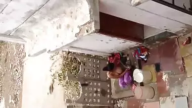 Innocent Indian girl washes her XXX assets in front of era