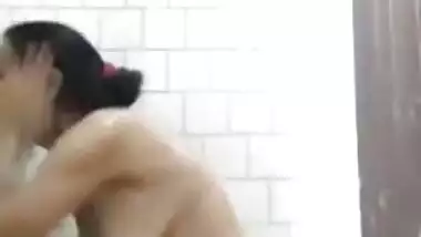 Nude bathroom XXX video of mature Desi chick posing for her lover