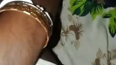 Horny naughty Desi girl exposes breast on camera with XXX lover in bed