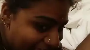 Sucking a dick before getting fucked in the Telugu sex video