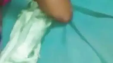 Desi girl in jean shorts begins day with being pawed by the cameraman