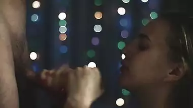 Babe gave me a sloppy blowjob and I fucked her pink warm pussy