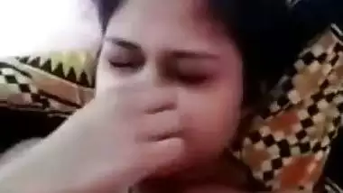 College girlfriend showing boobs on video call
