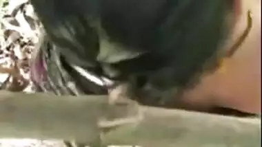 Desi Bhabhi with slutty-soul fucking outdoor by own nephew In doggy style