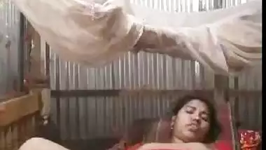 Big-assed Desi whore spreads legs to rub her twat for XXX video
